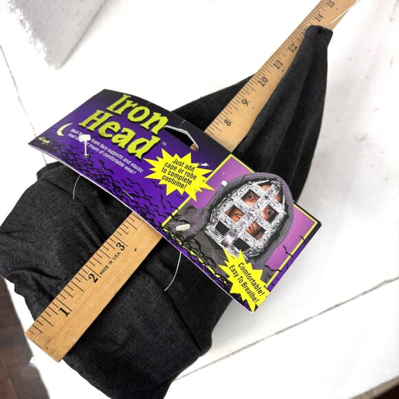 Medieval Grid Iron Faux Metal Cage Mask Fun World Vintage NOS NWT - Picture 10 of 11